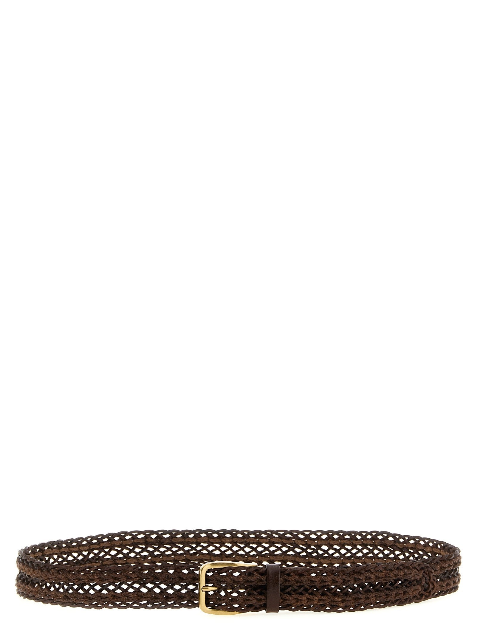 Brunello Cucinelli Braided Calf Belt Brown