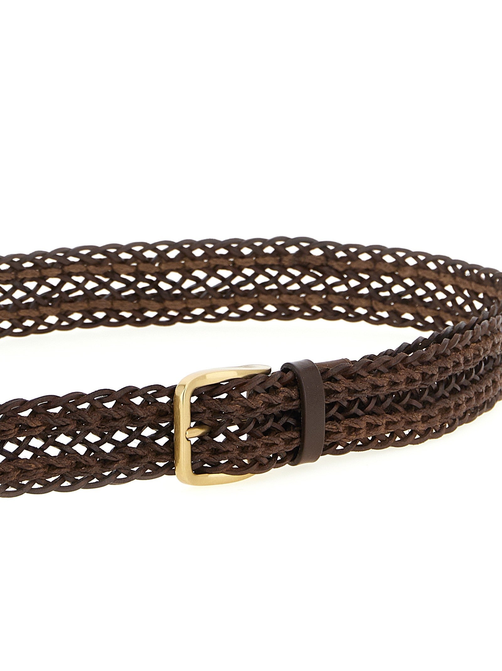 Brunello Cucinelli Braided Calf Belt Brown