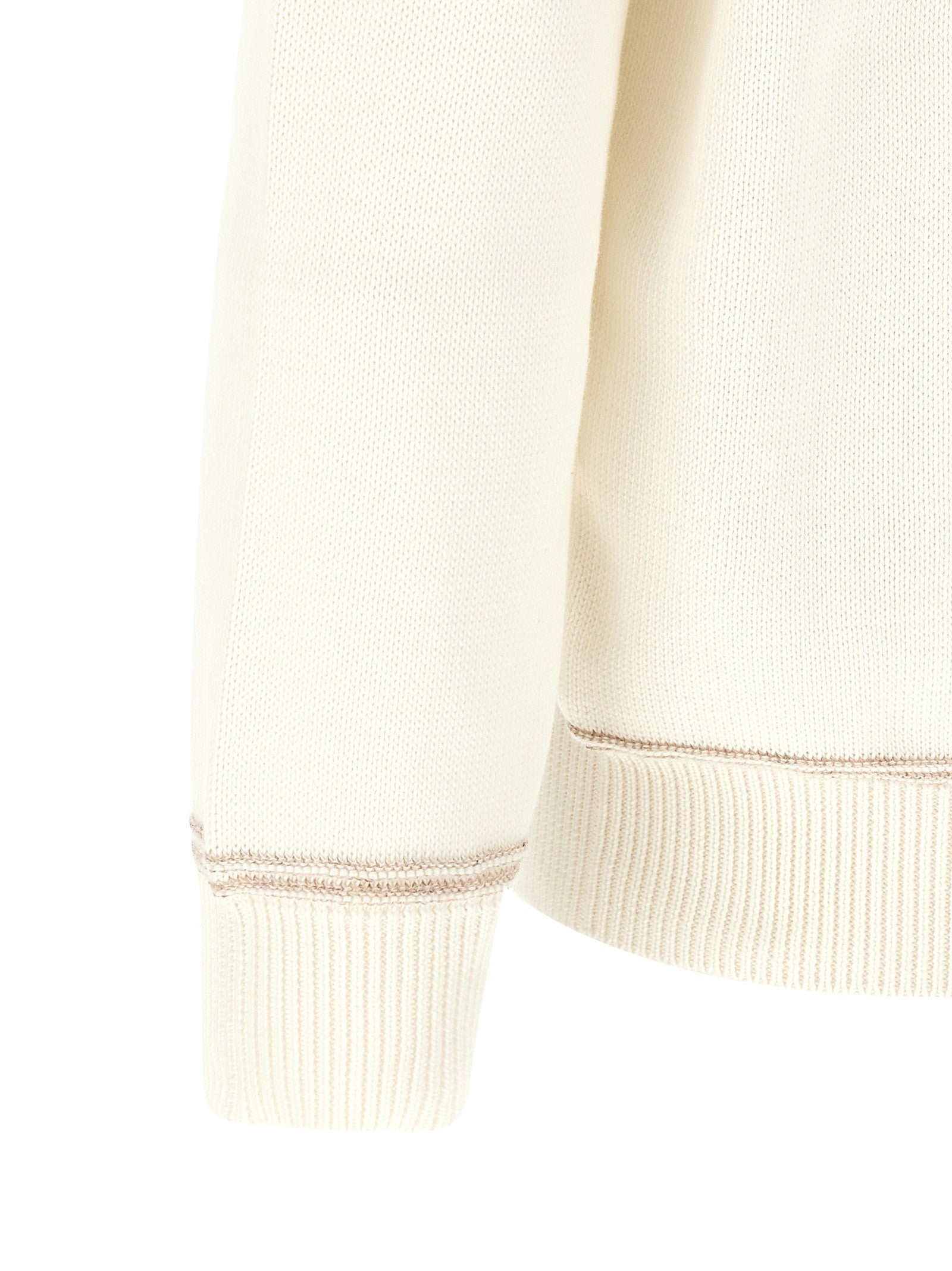 Brunello Cucinelli Braided Jacquard Shoulders Cardigan Beige