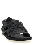 YOHJI YAMAMOTO Braided Leather Sandals Black, view 2