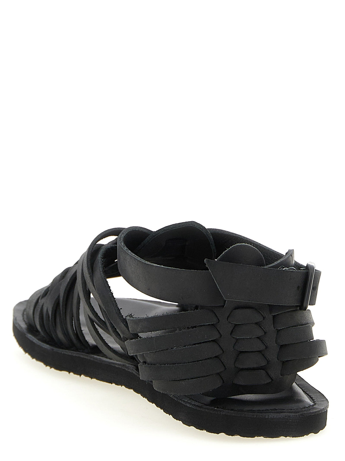 YOHJI YAMAMOTO Braided Leather Sandals Black, view 3