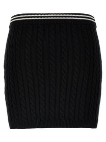Alessandra Rich Braided Skirt White