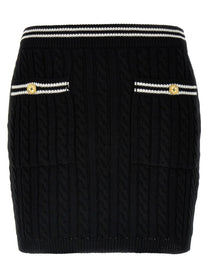 Alessandra Rich Braided Skirt White