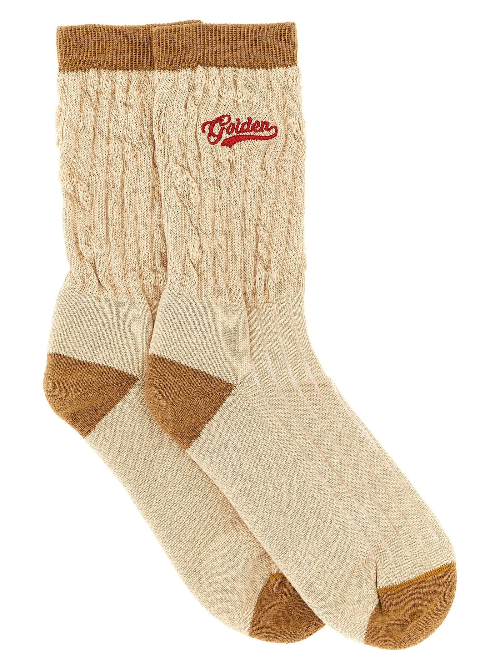 Golden Goose Braided Socks Beige