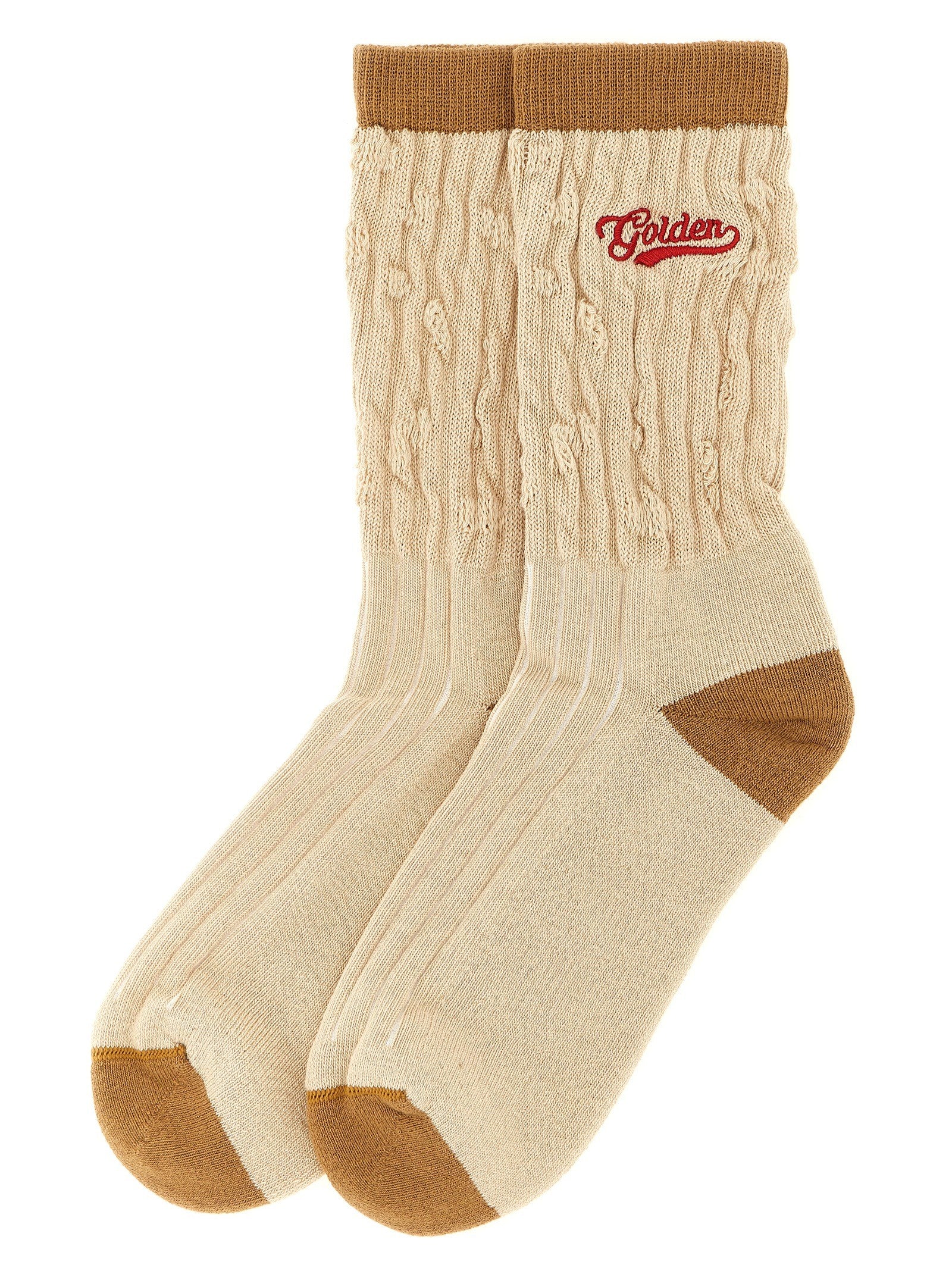 Golden Goose Braided Socks Beige