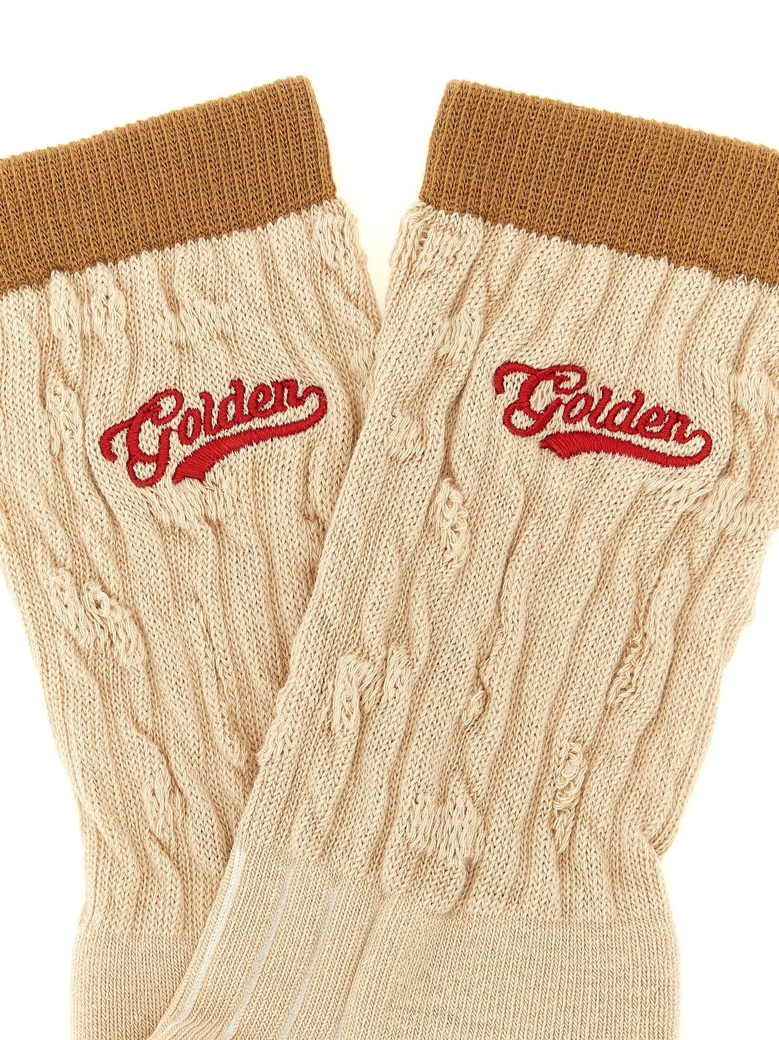 Golden Goose Braided Socks Beige