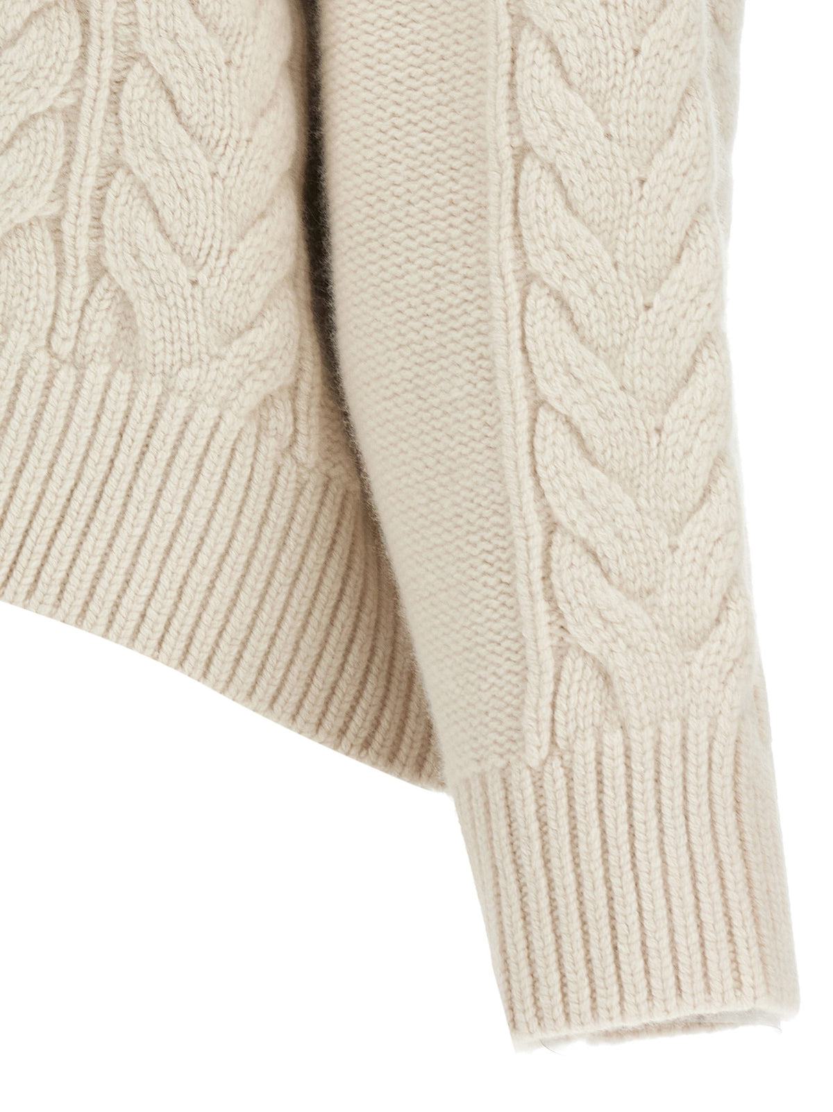 Yves Salomon Braided Sweater White, view 4
