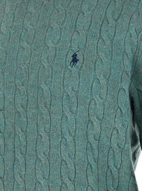 Polo Ralph Lauren Men's Wool and Cashmere Cable Knit Sweater Blue