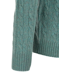 Polo Ralph Lauren Men's Wool and Cashmere Cable Knit Sweater Blue