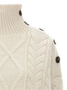 Yves Salomon Braided Sweater White, view 3
