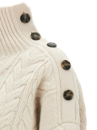 Yves Salomon Braided Sweater White, view 5