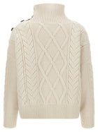 Yves Salomon Braided Sweater White, view 2