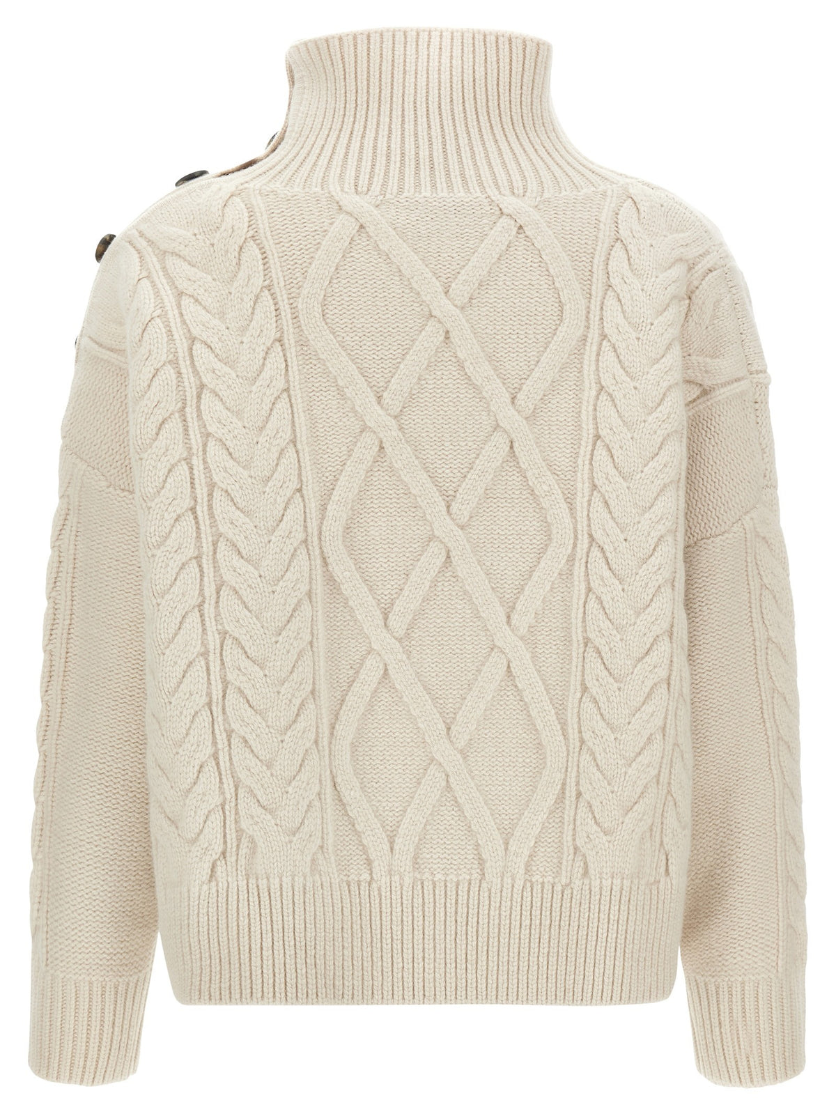 Yves Salomon Braided Sweater White, view 2