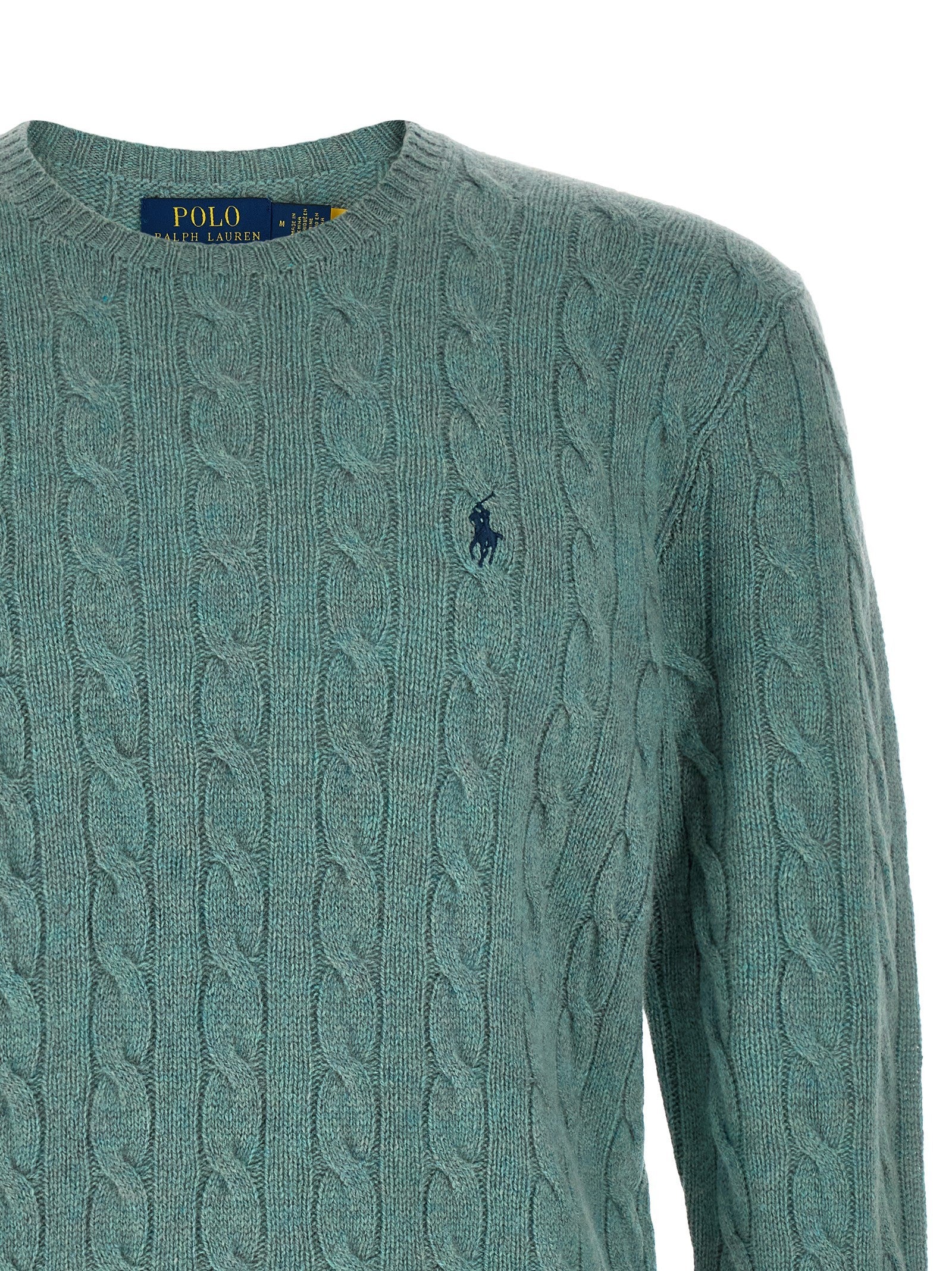 Polo Ralph Lauren Men's Wool and Cashmere Cable Knit Sweater Blue