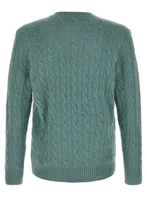 Polo Ralph Lauren Men's Wool and Cashmere Cable Knit Sweater Blue