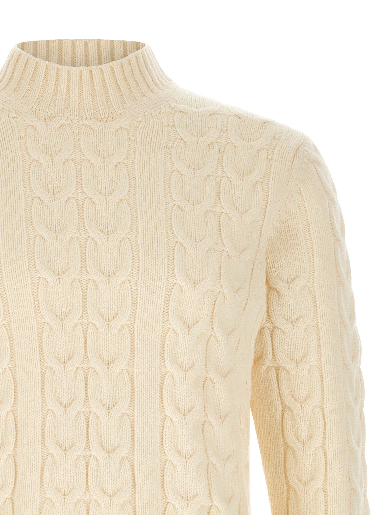 Zanone Braided Turtleneck Sweater White