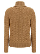 Polo Ralph Lauren Braided Turtleneck Sweater Beige, view 2
