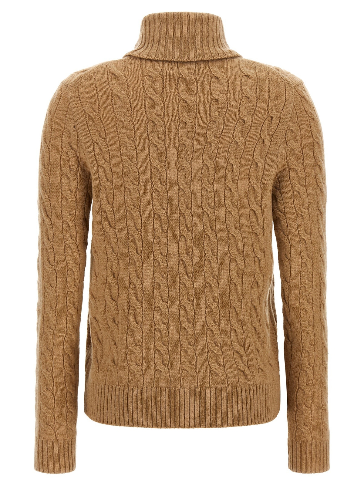 Polo Ralph Lauren Braided Turtleneck Sweater Beige