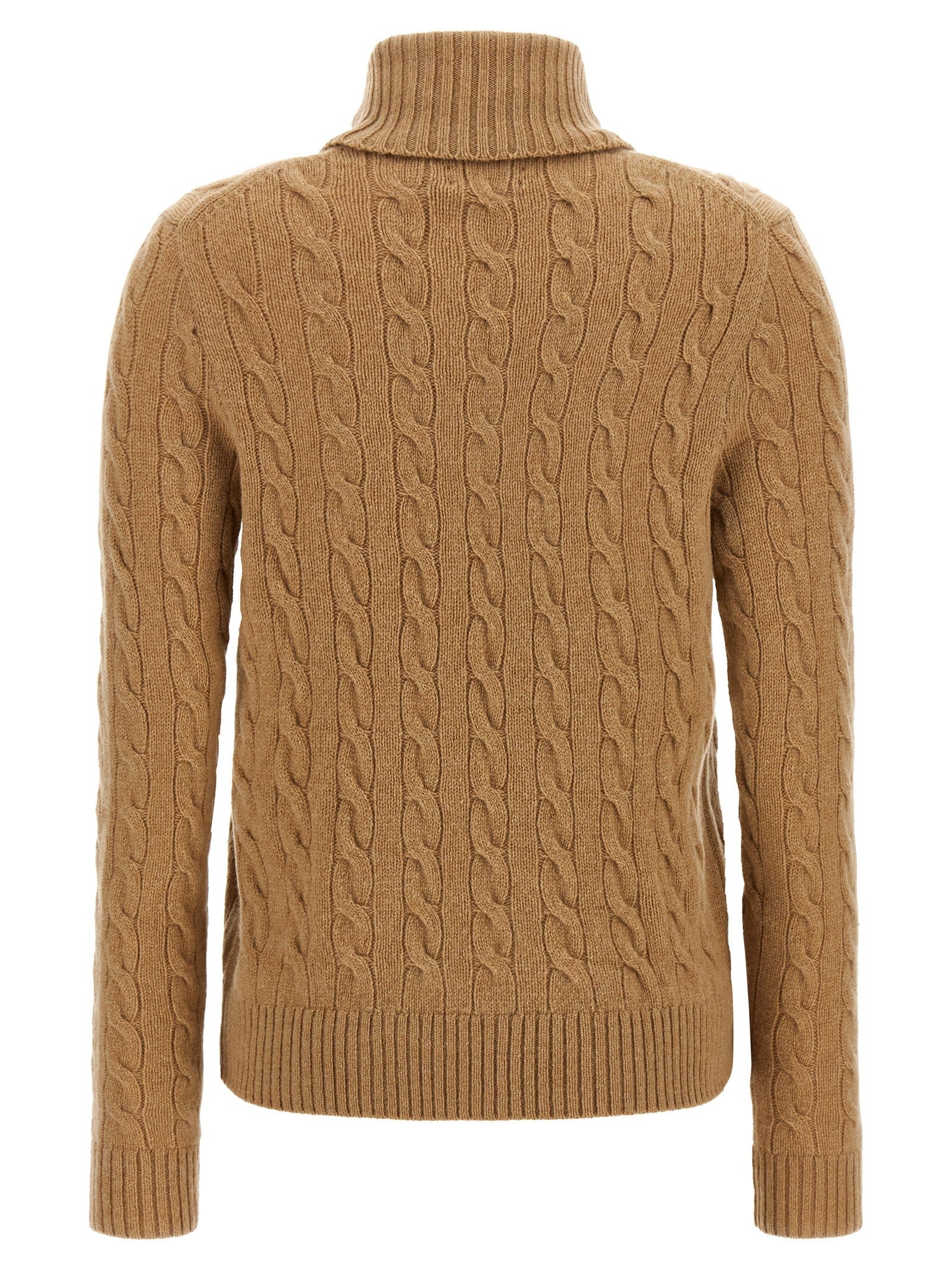 Polo Ralph Lauren Braided Turtleneck Sweater Beige
