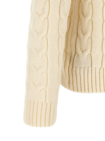 Zanone Braided Turtleneck Sweater White