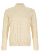 Zanone Braided Turtleneck Sweater White