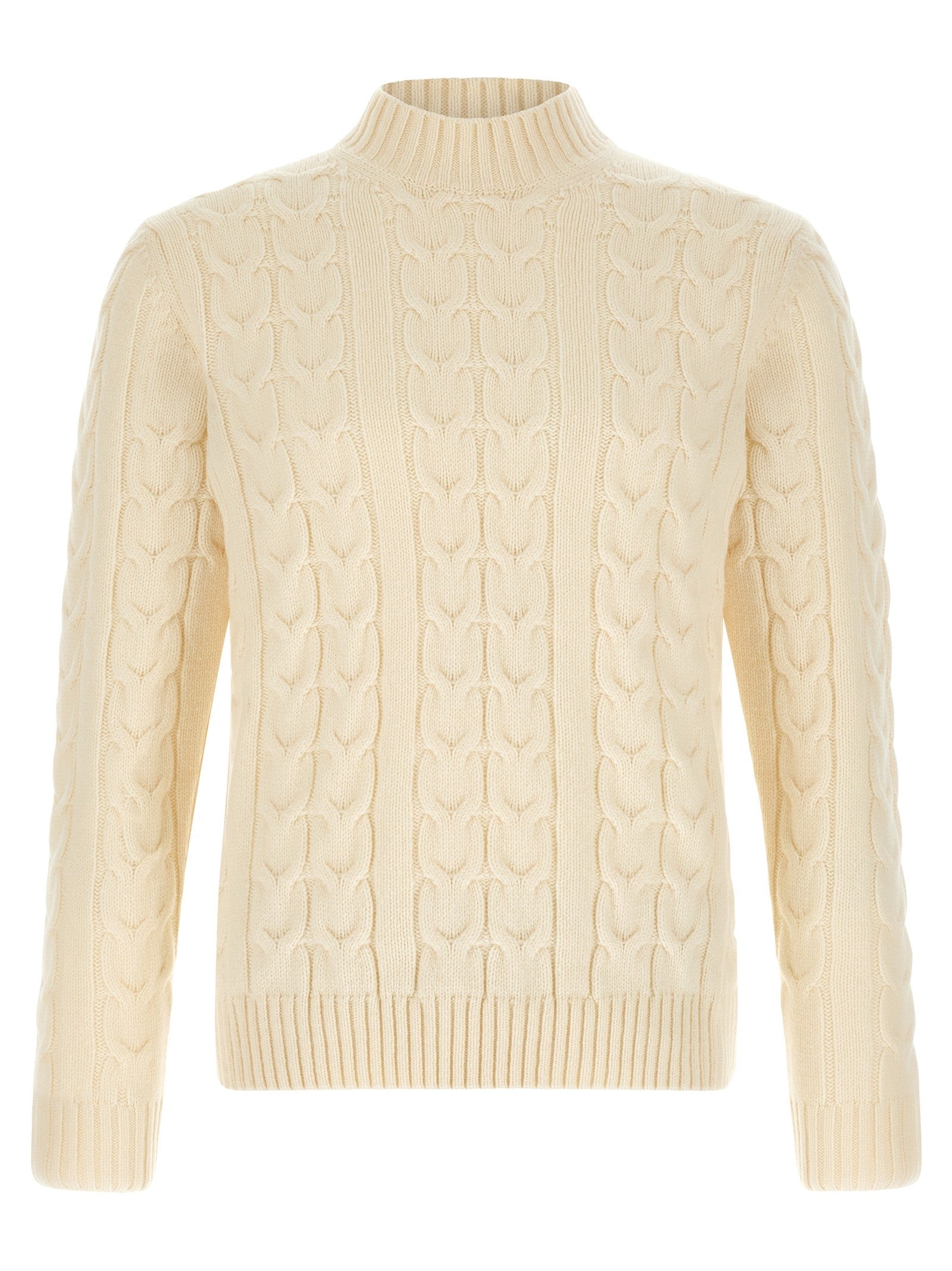 Zanone Braided Turtleneck Sweater White