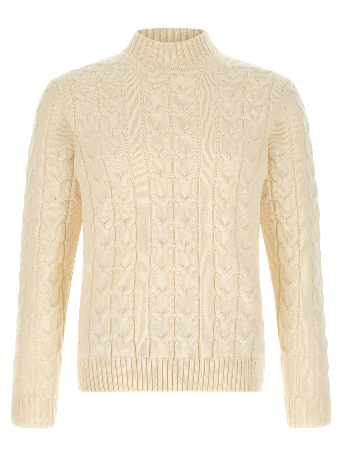 Zanone Braided Turtleneck Sweater White