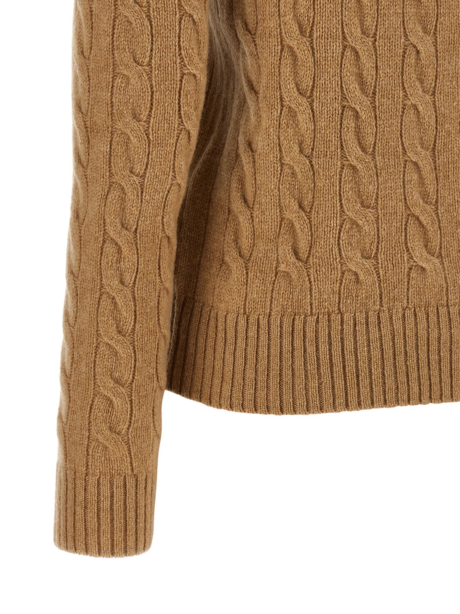 Polo Ralph Lauren Braided Turtleneck Sweater Beige
