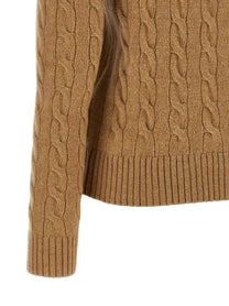 Polo Ralph Lauren Braided Turtleneck Sweater Beige