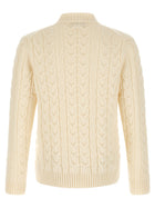 Zanone Braided Turtleneck Sweater White, view 2