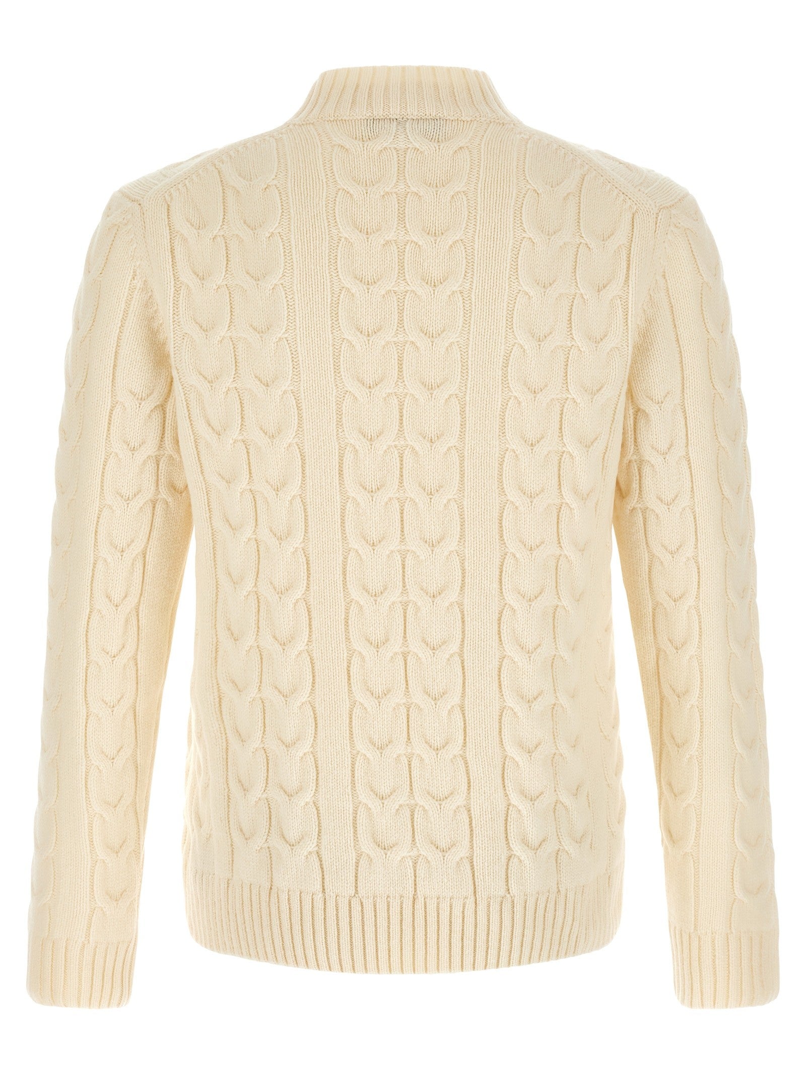 Zanone Braided Turtleneck Sweater White