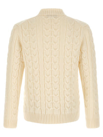 Zanone Braided Turtleneck Sweater White