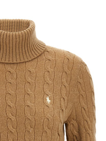 Polo Ralph Lauren Braided Turtleneck Sweater Beige