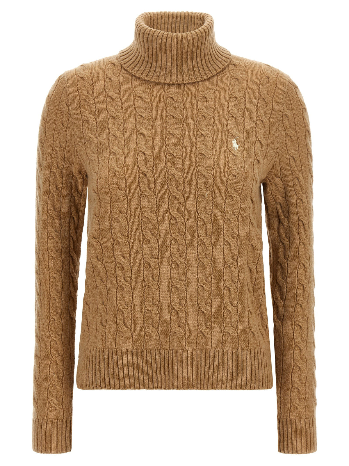Polo Ralph Lauren Braided Turtleneck Sweater Beige