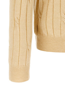 Zanone Braided Wool Polo Shirt Beige