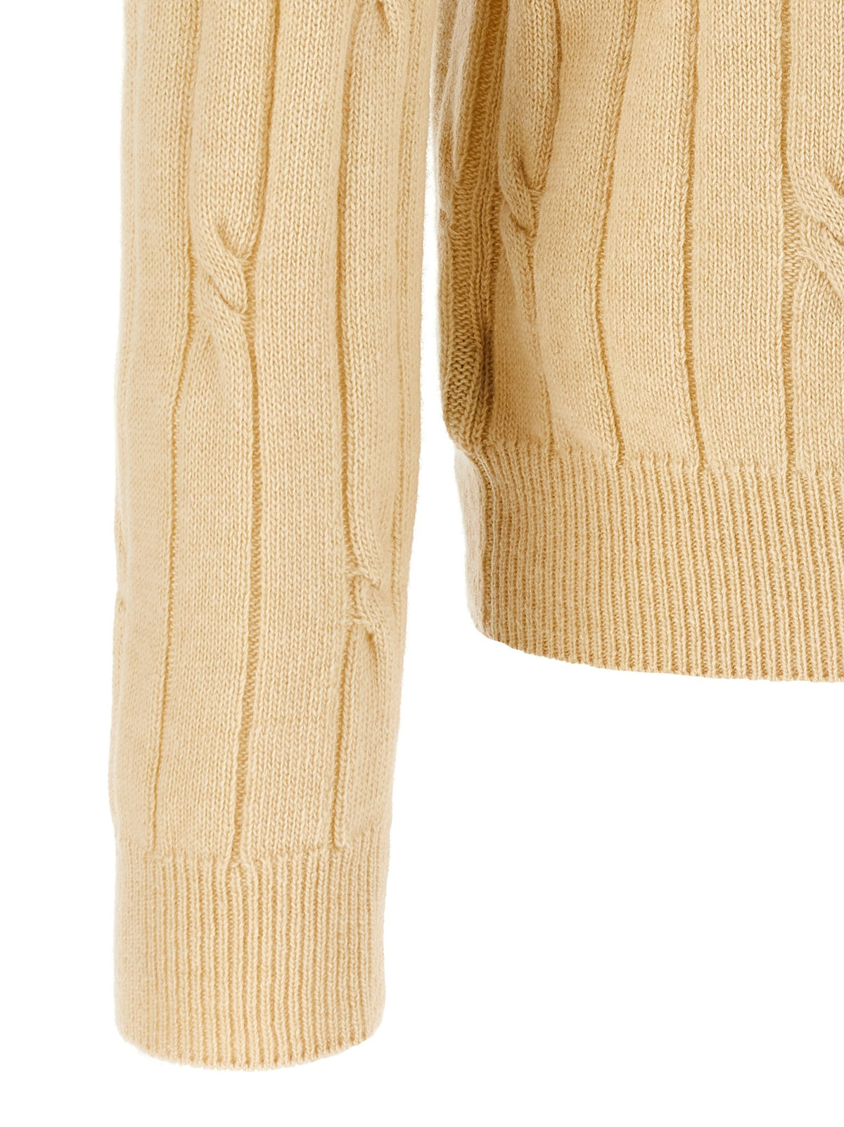 Zanone Braided Wool Polo Shirt Beige, view 4