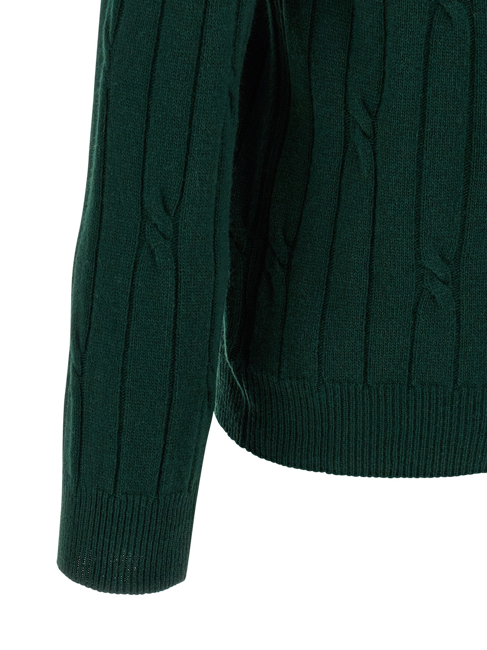 Zanone Braided Wool Polo Shirt Green