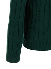 Zanone Braided Wool Polo Shirt Green