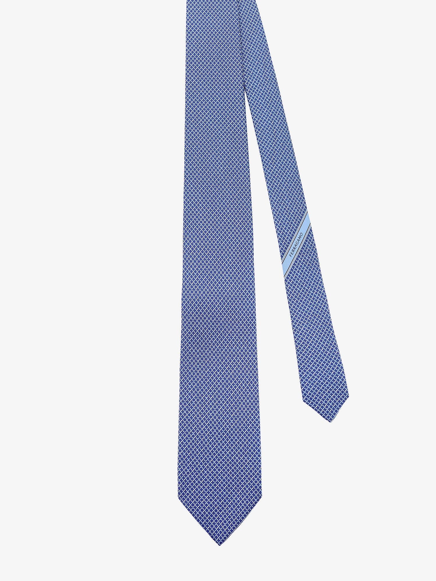 Ferragamo Men's Brain Silk Tie Blue