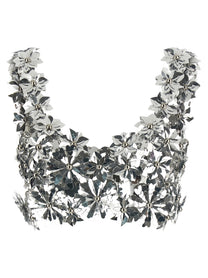 Rabanne Bralette Top Silver