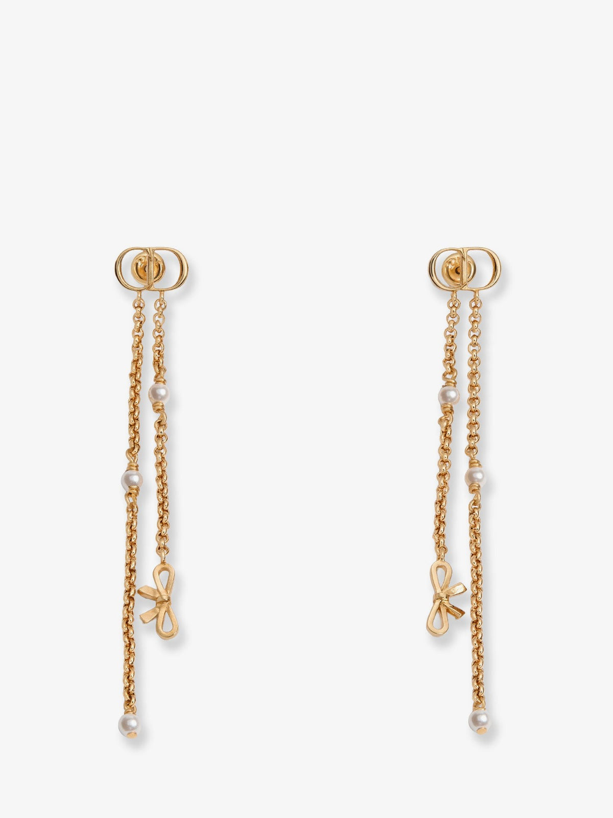 Dior Women's Brass Earrings White