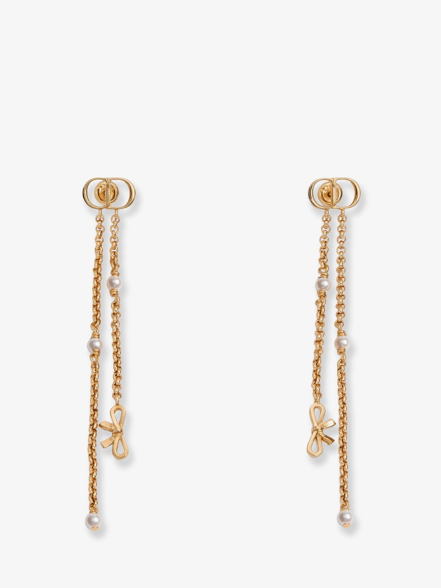 Dior Women's Brass Earrings White