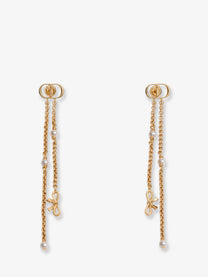 Dior Women's Brass Earrings White