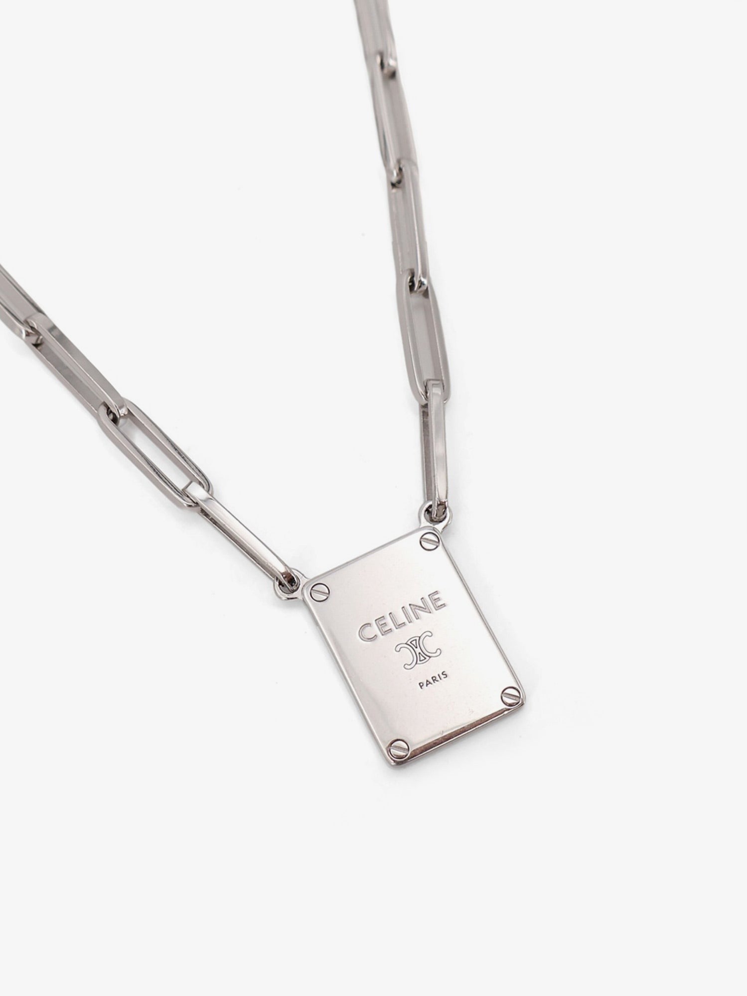Celine Men's Brass Necklace Silver