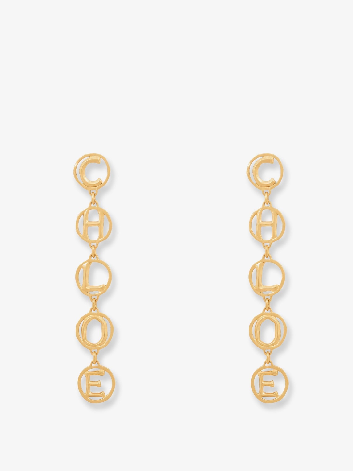 Chloé Women's Brass Script Earrings Gold