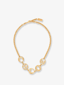 Chloé Women's Brass Script Necklace Gold