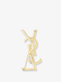 Saint Laurent Women's Brass Serpente Brooch Gold
