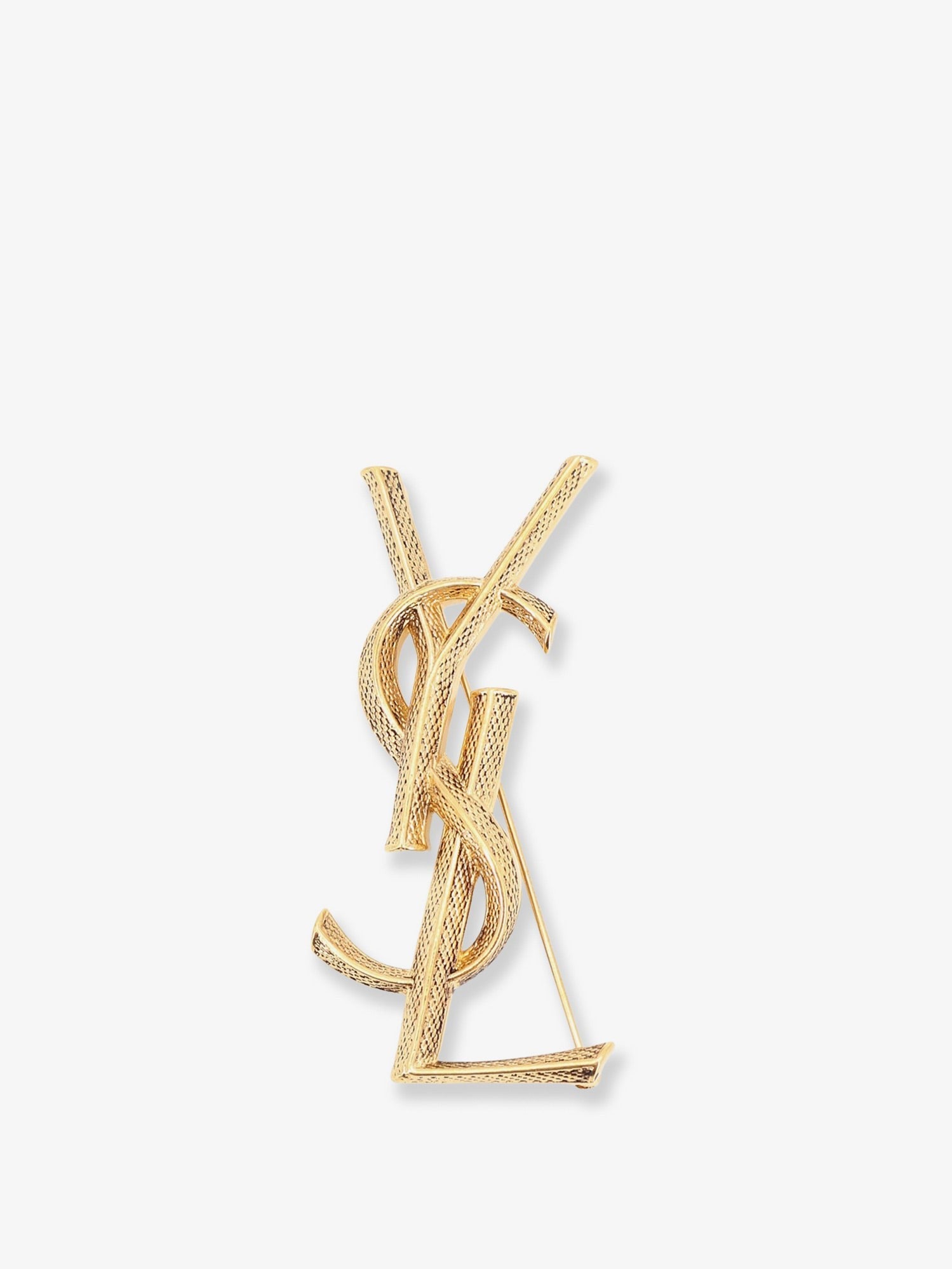 Saint Laurent Women's Brass Serpente Brooch Gold