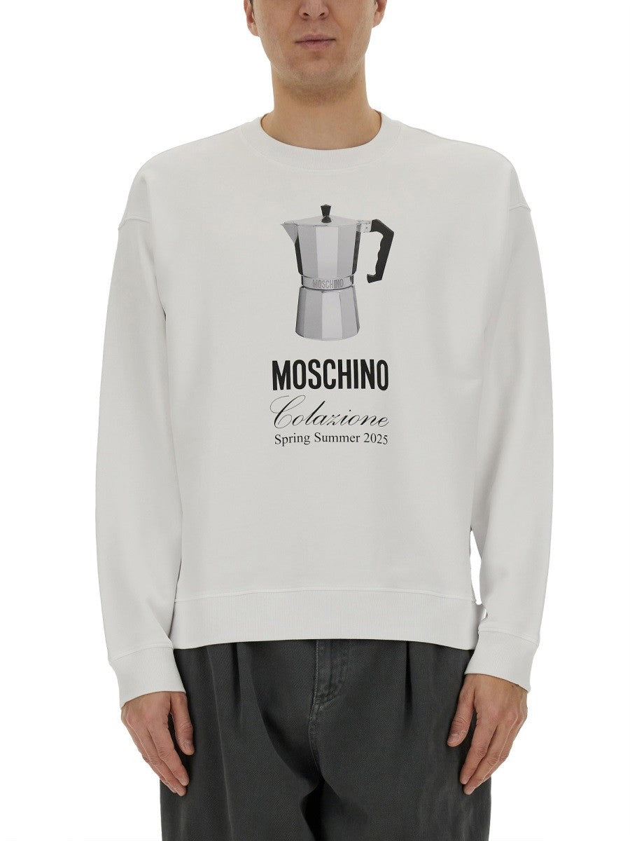Moschino Men's Breakfast Sweatshirt White