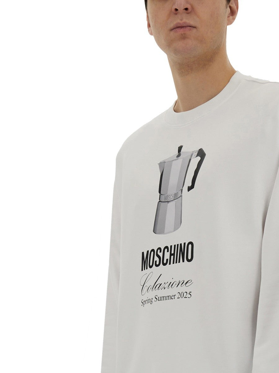 Moschino Men's Breakfast Sweatshirt White